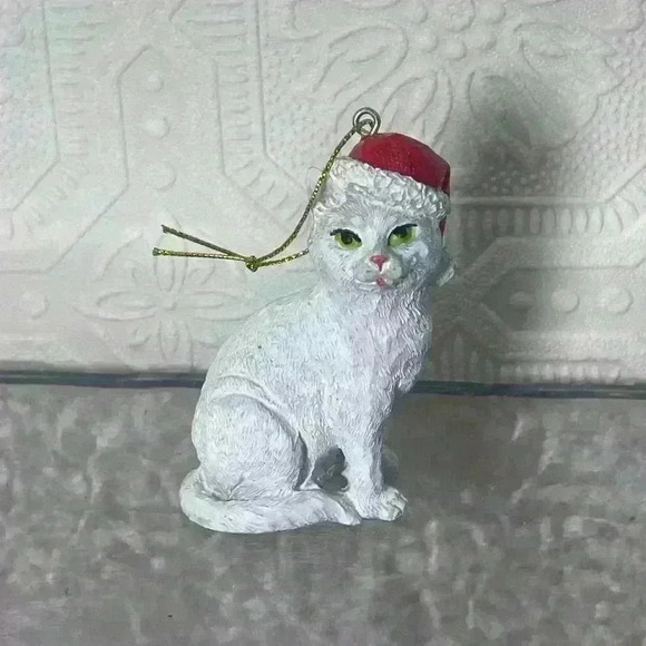Vintage Kurt Adler  White Cat Christmas Ornament - Picture 1 of 6